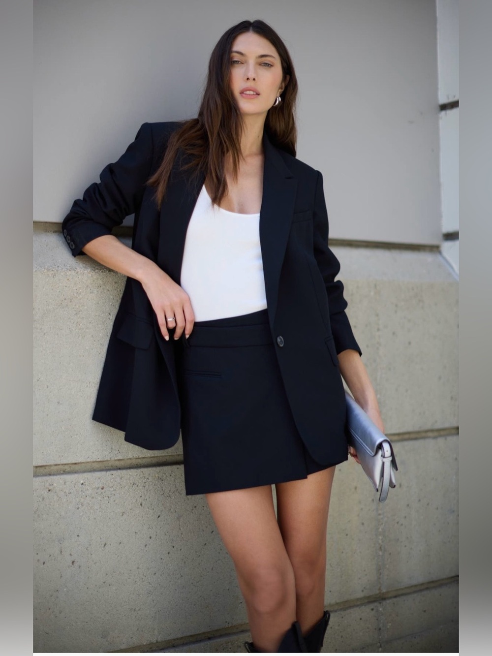 Open Edit Icon Twill Suit - Blazer (XS) and High Waist Trousers (2) NWT!
